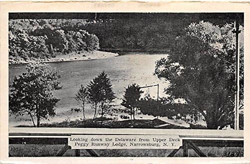 Üst Güverteden Delaware Nehri'ne Bakmak Peggy Runway Lodge Narrowsburg, New York, Kartpostal