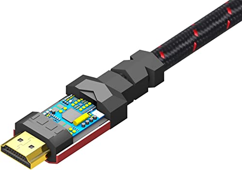 4K HDMI 2.0 Kablosu 6 ft. RitzGear tarafından. 18 Gbps Ultra Yüksek Hızlı Örgülü Naylon Kordon ve Altın Konnektörler