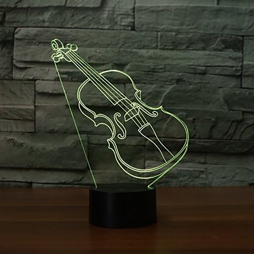 3D soyut keman gitar gece lambası masa masa optik Illusion lambaları 7 renk değiştirme ışıkları LED masa lambası noel