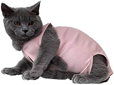 Lanyarco Pet Kedi Kurtarma Takım Elbise Gömlek Elbise, Yaka Alternatif Kediler için, Koyu Gri Büyük