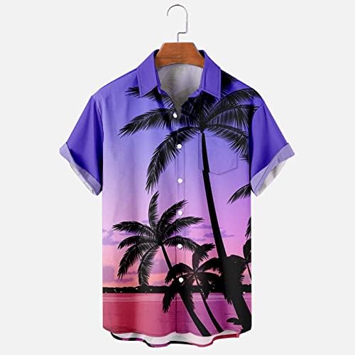 Erkek Hawaiian Çiçek Gömlek Kısa Kollu Düğme Gömlek Tropikal Aloha Gömlek Tatil Rahat Plaj Tatil Gömlek