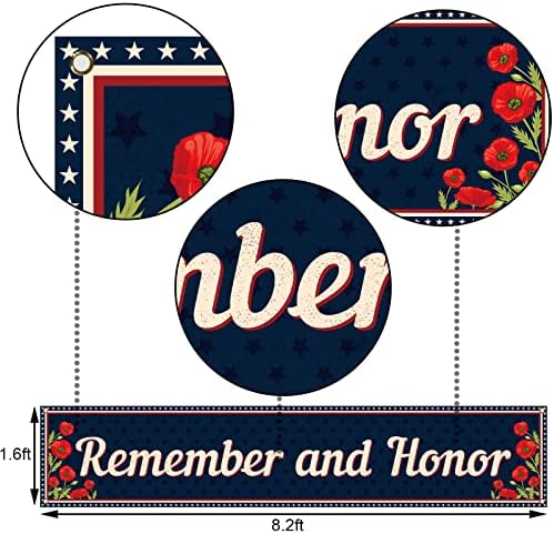 Hatırlıyorum ve Onur Çit Afiş Anma Günü Amerikan Vatansever Tatil Parti fotoğraf kabini Zemin Açık Dekorasyon