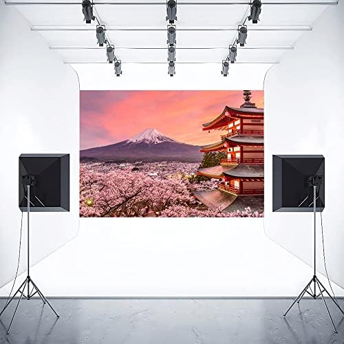 SOOUVEI Japon fotoğraf arka fonu 5x3ft Polyester Japonya Fujiyama Kiyomizu Tapınak Görünümleri Kiraz Çiçeği Fotoğraf