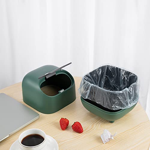 Yuzıta Mini çöp tenekesi Kapaklı Masa Küçük Plastik çöp tenekesi Tezgah çöp tenekesi Banyo Şifonyer, Masa, Ofis veya