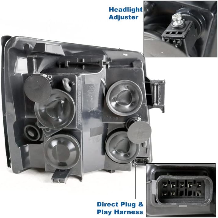 ZMAUTOPARTS yedek krom farlar ile 6 mavi LED DRL ışıkları için 2003-2006 Cadillac Escalade / ESV / EXT