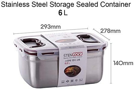STAİNLock POSCOSTAİN BPA Ücretsiz Paslanmaz Çelik Depolama Mühürlü Konteyner Seti 6 P (4.8 L + 6L + 11L) saklamak