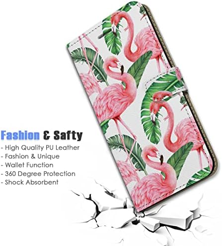 ıphone 12 için, iPhone 12 Pro, Tasarlanmış Flip Cüzdan Telefon Kılıfı, A24655 Tropikal Palmiye Flamingo 24655