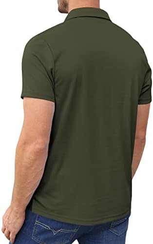Lexiart Erkek Atletik Golf polo gömlekler - Kısa Kollu Egzersiz Polos Hızlı Kuru T-Shirt
