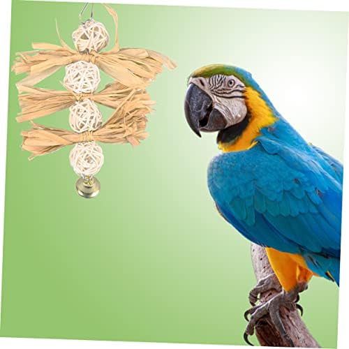 Yardwe Oyuncaklar Papağan Oyuncak Budgie Kafes Kuş Rattan Topları Oyuncak Kafes oyuncak seti Hamak değirmen taşı Lif