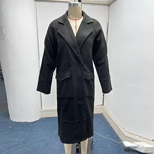 Shusuen kadın Çentikli Yaka Tek Göğüslü Dış Giyim Kış Ceket Katı İnce Orta Uzunlukta Ceket
