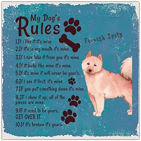 Alioyoit Komik Metal Köpek İşareti Plak Köpeğimin Kuralları Retro Köpek hoş geldin yazısı Komik Köpek Alıntı ile İlham