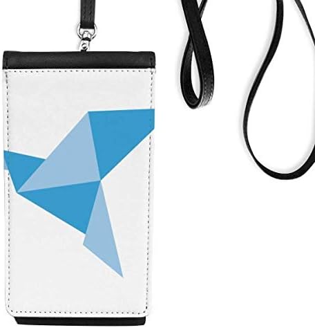 Mavi Origa Güvercin Desen Telefon Cüzdan çanta Asılı Cep Kılıfı Siyah Cep