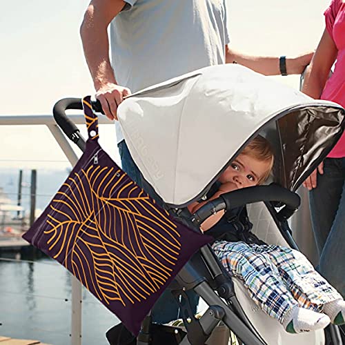 visesunny Daire Deseni6 Fermuarlı cepli 2 adet ıslak çanta Yıkanabilir Kullanımlık Seyahat için geniş Bebek Bezi Çantası,