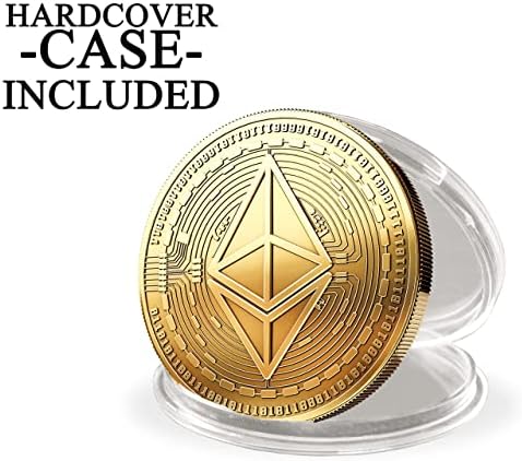 ınnoGadgets Fiziksel Ethereum Madalyası 24 Ayar Altın Kaplama / Asil hediye kutusu | Kripto para birimi aksesuarı