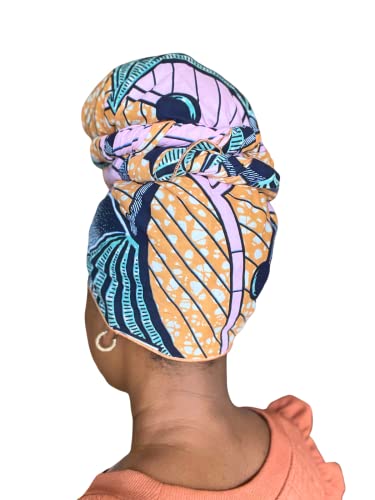 Kokuı & Company Kadınlar için Afrika baş sarma stilleri | Afrika'da el yapımı uzun, Geniş renkli desen türban saç