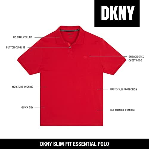 DKNY erkek Pamuklu POLO GÖMLEK-Hızlı Kuru Düzenli Fit Nem Emici Golf Gömlek Erkekler için (Boyutlar: S-2XL)
