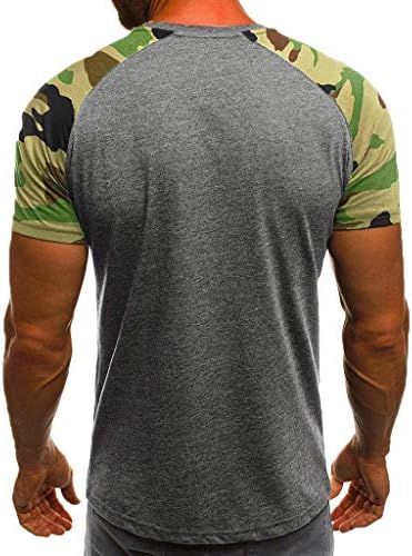 Erkek Gömlek Moda erkek Rahat İnce Kamuflaj Baskılı kısa kollu tişört üst bluz Gömlek Erkekler için