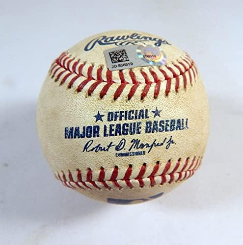 2019 Chicago Cubs Pitt Korsanları Oyunu Kullanılmış Beyaz Beyzbol Kyle Schwarber Çift 1-Oyun Kullanılmış Beyzbol Topları