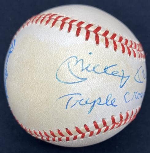 Mickey Mantle Üçlü Taç 1956 İmzalı Beyzbol JSA LOA TC İmzalı Beyzbol Topları