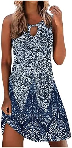 Kadınlar için yaz Elbiseler 2023, Kadın Plaj Çiçek Tshirt Sundress Kolsuz Casual Gevşek Tank Elbise