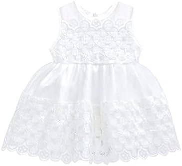 Lılax Bebek Kız Dantel Tül Kolsuz Beyaz Gelinlik 3 Parça Kıyafet