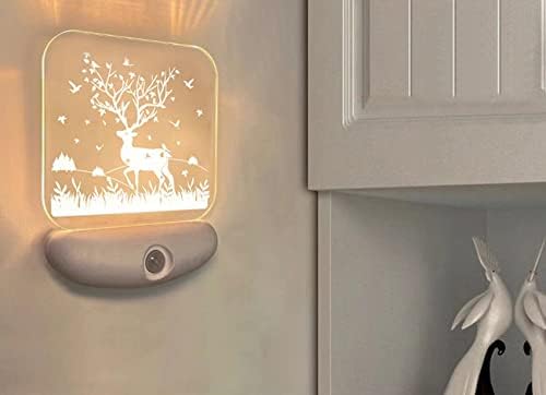Hareket sensörlü led ışık, 3D Illusion gece lambası, bebek odası dekor için ışık, USB şarj dekorasyon lamba Noel Doğum