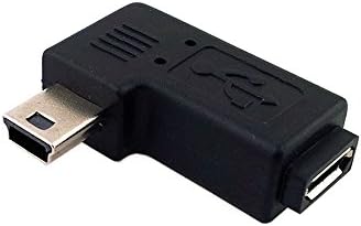 90 Derece Sol Açılı Mini USB Erkek Mikro USB Dişi Veri Şarj Adaptörü