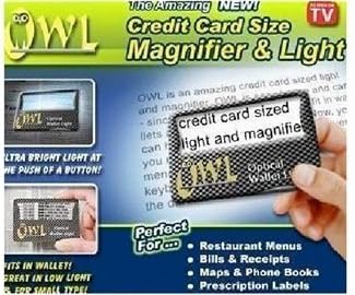 İnanılmaz kredi kartı boyutunda büyüteç ve ışık (siyah)
