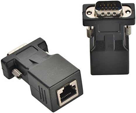 Optimal Dükkanı VGA Genişletici Adaptörü, 2 Paket VGA15 Pin Erkek RJ45 Adaptörü Extender Fazla Cat5 Cat6 Ethnernet