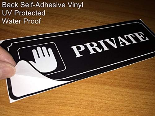 Açık/Kapalı (2 paket) 9 X 3 - Özel gizlilik - Uyarı uyarı kapı İşareti siyah Beyaz arka yapışkanlı vinil etiket Etiket