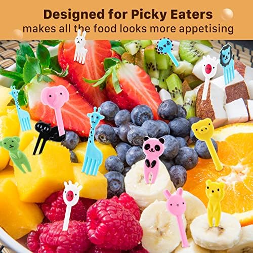 54 Adet Hayvan yiyecek kürdanları Çocuklar için, Mini çocuk yiyecekleri Seçtikleri, Yeniden Kullanılabilir öğle yemeği