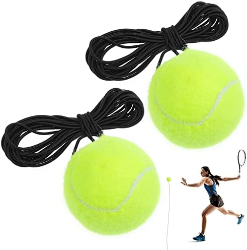 Dize ile 2 Paket Tenis Topu, Çocuk Tenis Eğitim Topları, Tenis Kendi Kendine Eğitmen Uygulama Topu, Tenis Ribaund