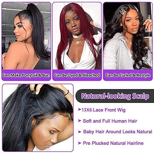 Vero Güzellik 13x6 Dantel ön Peruk İnsan Saçı Ön Koparıp 180 Yoğunluk 30 inç Düz Dantel Ön İnsan Saç Peruk Siyah Kadınlar