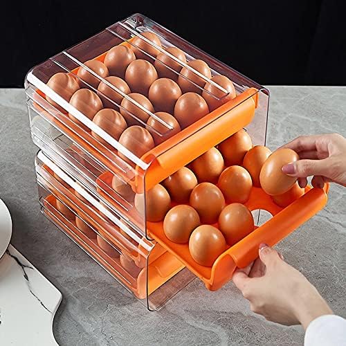 NEİSRAİ Yumurta Saklama kutusu Konteyner Uzay-Tasarrufu ve Dayanıklı Sağlam Kompakt Mutfak Yumurta Tutucu (Turuncu)