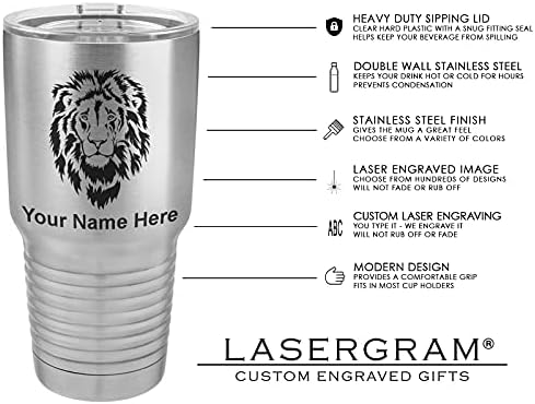 LaserGram 30 oz vakum termos kupa Kupa, Yan Hakem, Kişiselleştirilmiş Gravür Dahil (Paslanmaz Çelik)