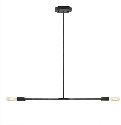Phansthy mat siyah kolye ışık sadelik avize ışığı ayarlanabilir montaj yüksekliği(mat siyah)