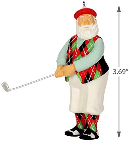 Hallmark Keepsake Noel 2019 Yılı Tarihli Güzel Görünümlü Golfçü Noel Baba Süsü, Golf