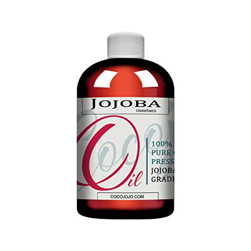 Jojoba Yağı - 8 oz - Organik Rafine Edilmemiş Soğuk Preslenmiş %100 Saf Doğal GDO'suz Taşıyıcı Yağ Yüz Saç Sakal Cilt