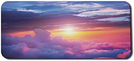 Ambesonne Manzara Bilgisayar Mouse Pad, Canlı Renkler ve Gölgeler Baskılı Gökyüzü ve Bulutlarla Gün Batımı Sahnesi,