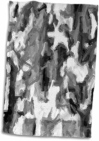 3dRose Florene Siyah Beyaz - Çılgın Çizgi - Havlular (twl-24586-1)