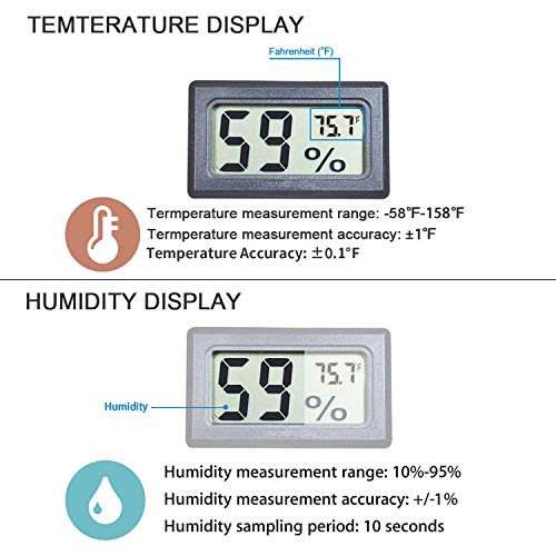 Goabroa (12 Paket) Mini Küçük Higrometre Termometre, Dijital Kapalı nem ölçer Monitör Sıcaklık Ölçer Sensörü Fahrenheit