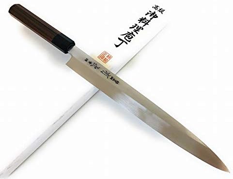 Japon şefin Bıçak ARİTSUGU Mavi Çelik Honyaki Yanagi Mutfak Bıçağı 240mm 9.44 Kazınmış Isim Gül Kolu Saya vaka