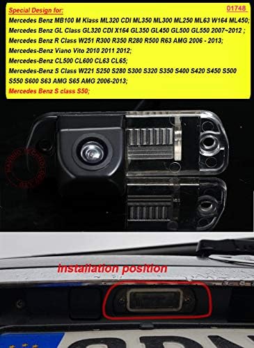 HDMEU HD Renkli CCD Su Geçirmez Araç Araba Dikiz geri görüş kamerası, 170 ° Görüş Açısı Geri Kamera Mercedes Benz