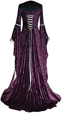 ZEFOTİM Rönesans Elbise Kadınlar Vintage Cadılar Bayramı Ortaçağ Seksi Kostüm Gotik Cadı Parti Cosplay Maxi Kokteyl