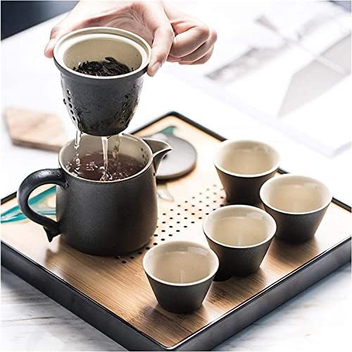 RAZZUM Çin Gongfu Çay Seti Seramik Çay Setleri Çin Geleneksel Çay Seti Çıkarılabilir Çay Süzgeci ile Çaydanlık İçerir