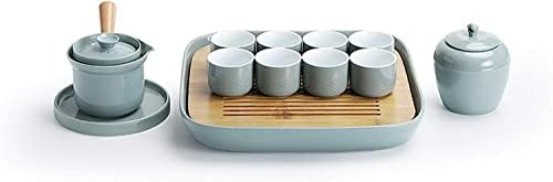 RAZZUM Çin Gongfu Çay Seti Seramik Çay Setleri 8 Çay Bardağı içerir Saplı Bir Çaydanlık Bir Çay Tenekesi Bir Çay Tepsisi