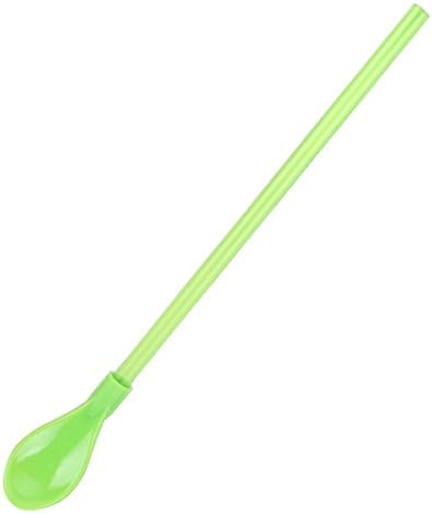 Smoothie Payet 6 Adet Yaratıcı Saman Kaşık İçme Karıştırma Plastik Kaşık Çıkarılabilir Saman Kaşık (Rastgele Renk)