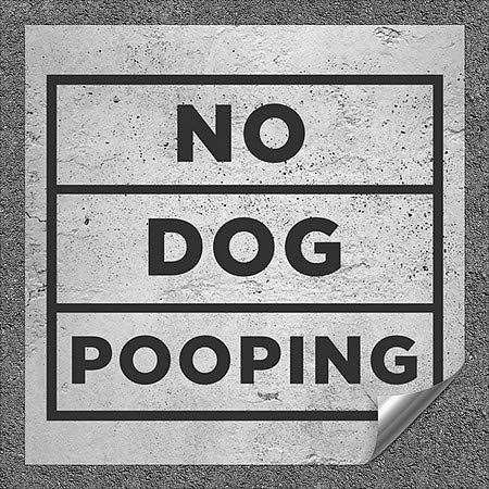 Köpek Kakası Yok-Temel Gri Ağır Hizmet Tipi Endüstriyel Kendinden Yapışkanlı Alüminyum Duvar Çıkartması / 36x 36