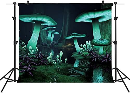 DHXXSC 7X5FT Fantezi Dünyası fotoğraf arka fonu Sihirli Peri Masalı Arka Plan İç Dekorasyon Gece Alien Mantar Çocuk