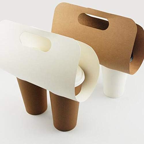 DOITOOL 20 pcs Tek Kullanımlık Kahve Ambalaj Tutucu Taşınabilir Süt Çay Tasfiye Kağıt Tepsisi İçecek Taşıyıcı Tasfiye